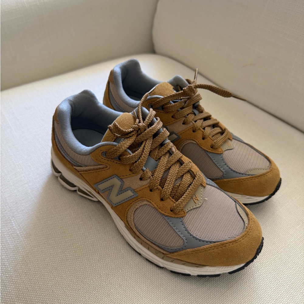 New Balance Mustard Yellow and Gray Athletic Shoes